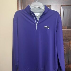 TCU Peter Millar Purple Quarter-Zip Pullover